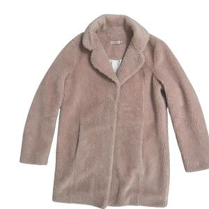 Cath Kidston Blush Taupe 2 Button Teddy Coat